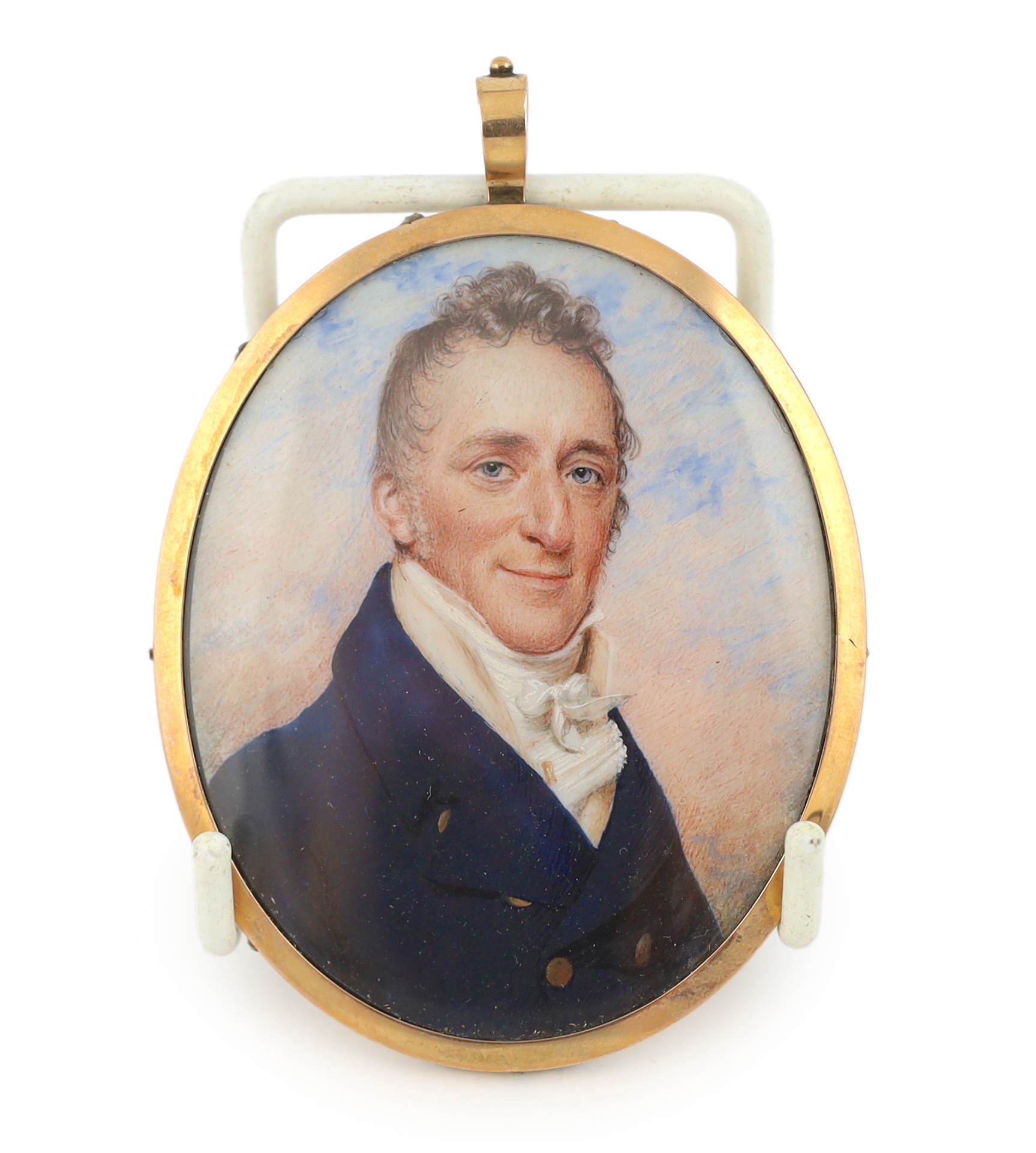 Charles Jagger (English, 1770-1827), Portrait miniature of a gentleman, watercolour on ivory, 7.3 x 5.7cm. CITES Submission reference 3XQLEFV2